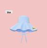 Women's Korean Checkered Wide Brim Fisherman Hat with Butterfly Tie for Summer Sun Protection