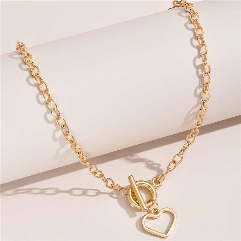 Punk Retro Heart Pendant Choker Collar Hip Hop Chunky Thick Chain Necklace Women Jewelry Gift