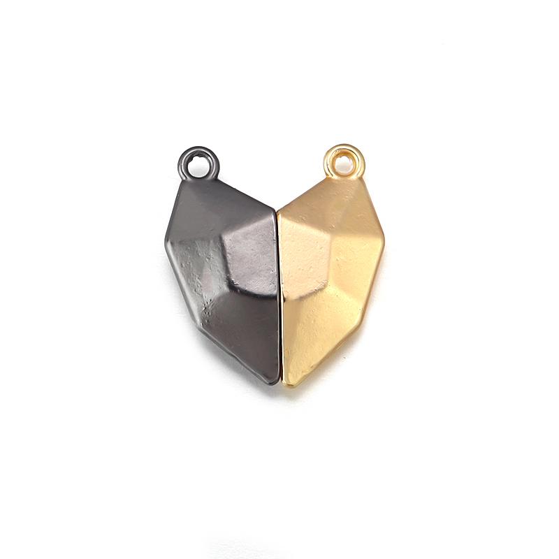 3pairs 18mm Alloy Heart-Shaped Stereoscopic Magnetic Clasps For DIY Necklace Jewelry Making Accessories