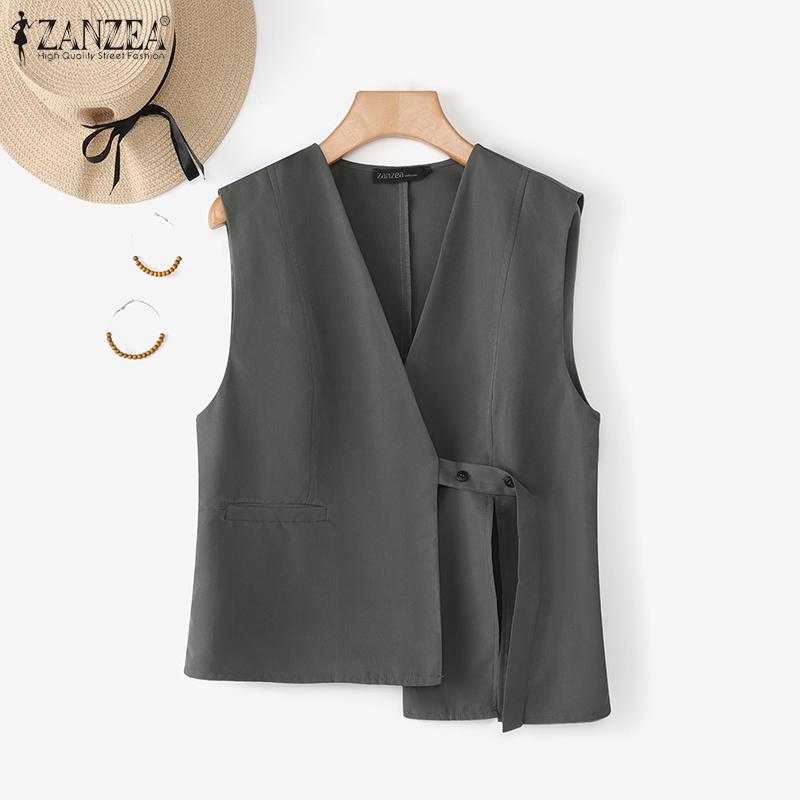 ZANZEA Women Casual V-Neck Summer Sleeveless Vest Tops