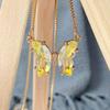 Butterfly Pendant Necklace Gold Color Box Chain for Women Daily Party Jewelry