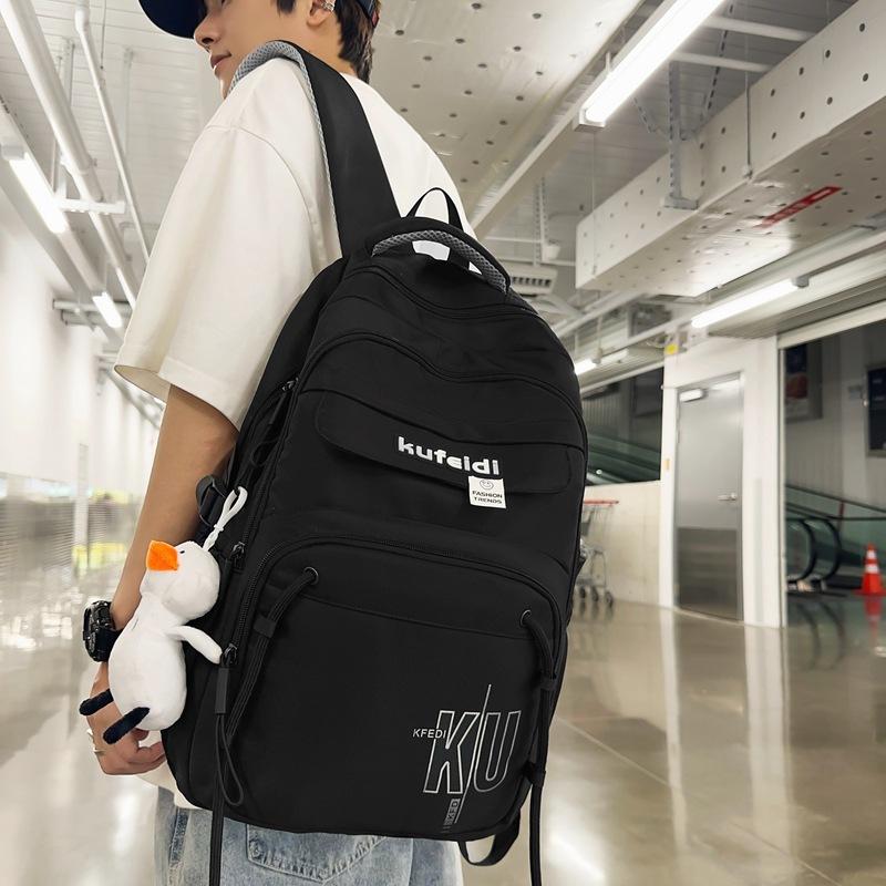New Fashionable and Trendy Large Capacity Nylon Backpack for Men, Versatile Computer Backpack for Middle and High School Students