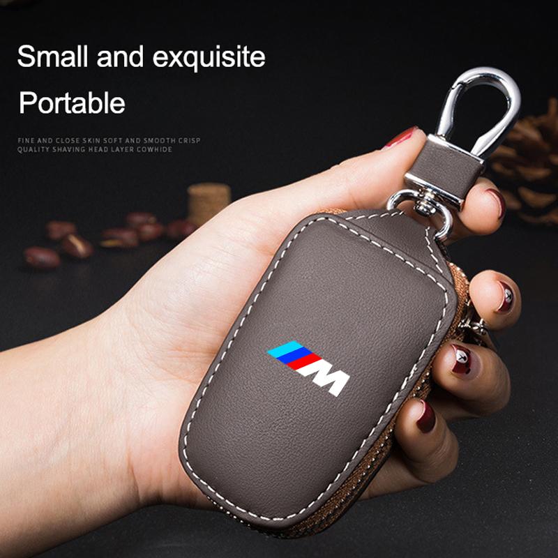 New Luxury Leather Car Remote Key Case Cover Keychain Protector Bag for BMW M Performance E30 E34 E36 F21 F30 F35 M3 M5 X1 X3 nlcr46