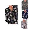 Elegant Women Fashion Polka Dots Print Chiffon Blouse With Long Shirt Sleeves