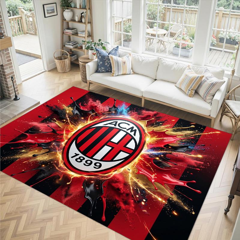 AC Milan Design Crystal Velvet Carpet Cozy Non?Slip Printed Rug For Bedroom Living Room Entrance