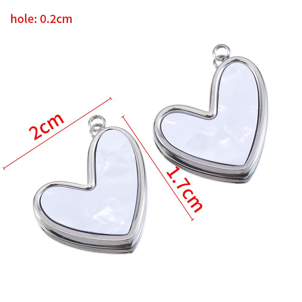 

4pcs 2pcs Stainless Steel Heart Charm Pendant White Shell Heart for DIY Women Jewelry Making Necklace Earring Supplies Wholesale 2pcs
