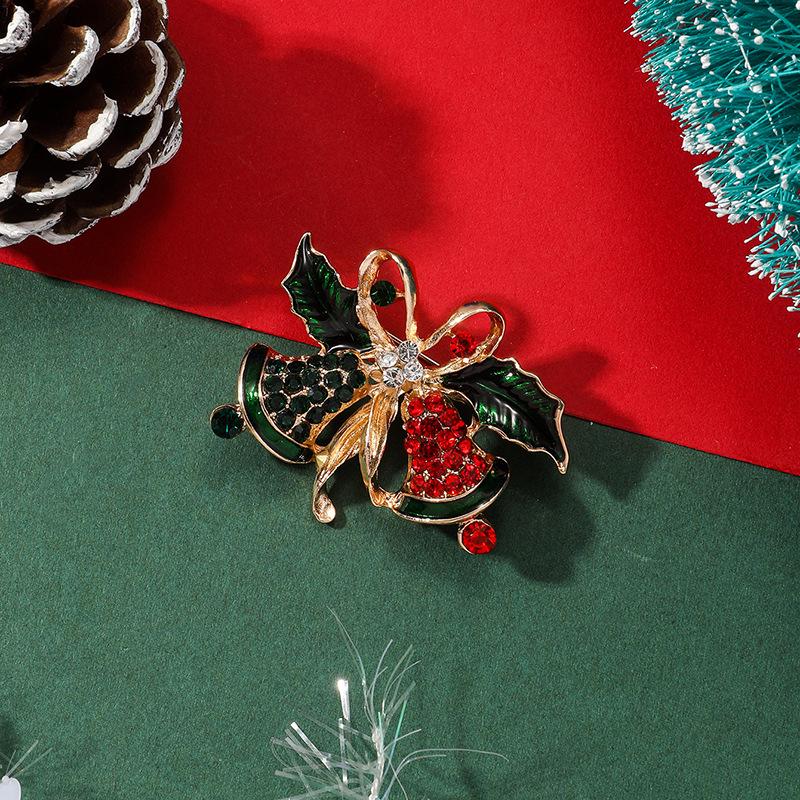 2023 Elegant Christmas Brooch: Bowknot Bell Lapel Pin
