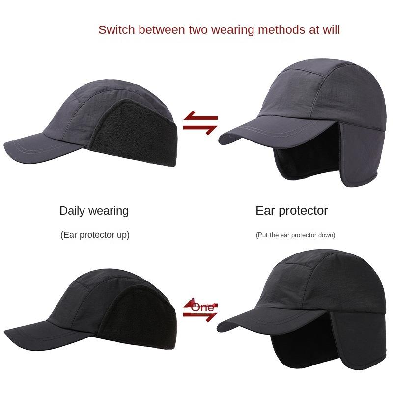 Entenmütze Hut Herbst Winter Polarfleece Mütze Warmer Gehörschutz Dicke Funktionale Arbeitskleidung Baseballkappe Ohrschützer Herren Damen
