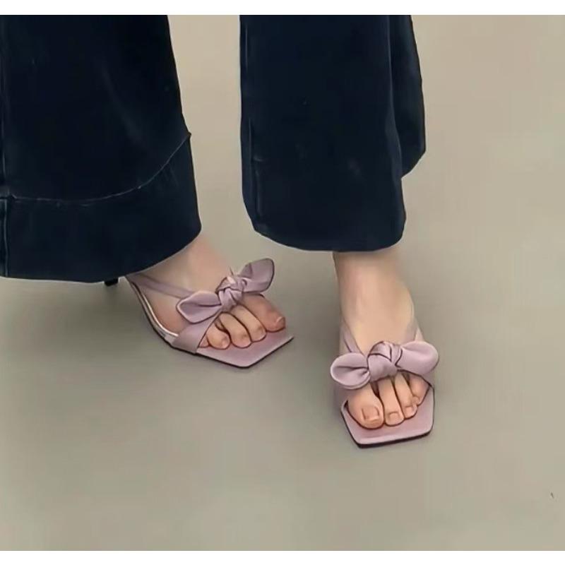 Fashion Women's Shoes 2025 Fashion Horseshoe Heel  Women's High Heels Summer Sexy High Heels Bow Tie Shoes Ladies Zapatos Mujer