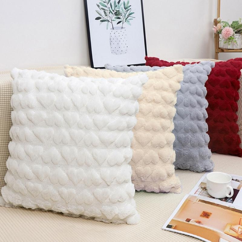 Love Heart Throw Pillow Cover, Comfortable Touch Sofa Cushions Cover Easy Cleans for Bedroom Sofa Office
