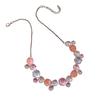 Luxury New Color Oil Geometric Round Flower Necklace, Creative Crystal Inlaid Ladies Premium Necklace