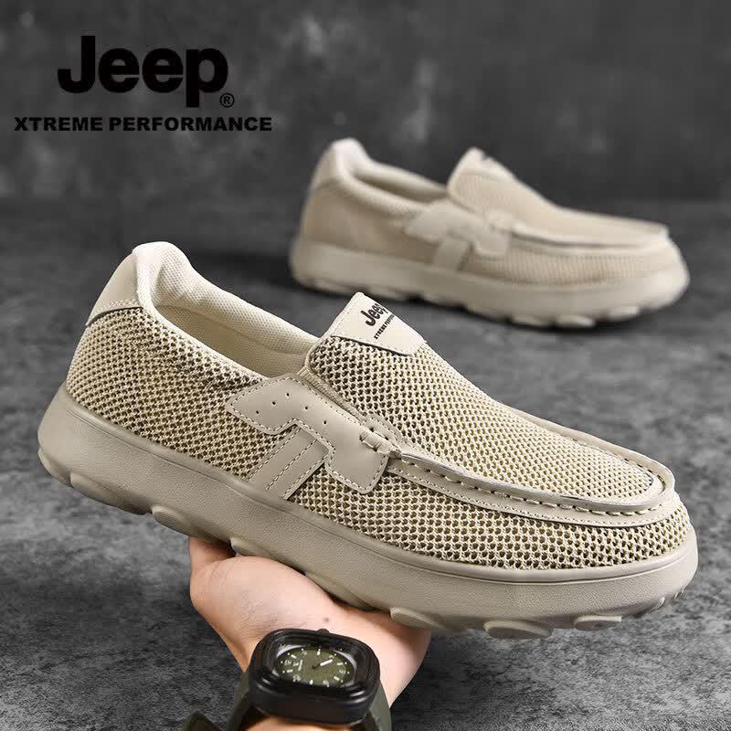 Jeep Męskie Oddychające Wsuwane Buty Casualowe z Siateczki