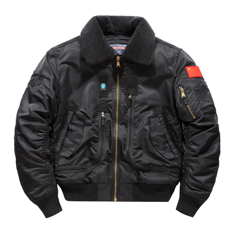 Herren Winter Fliegerjacke - Dicker Samt, Retro Revers, Taktischer Baseball Stil