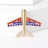 Stylish Rhinestone Aircraft Brooches for Women Enamel Transportation Pins Event Funny Luxury Gifts New Year Friends Decoration