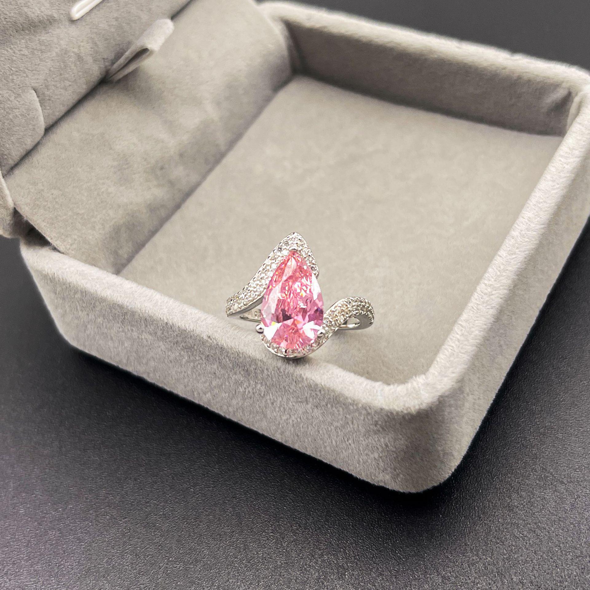 

Gold-Plated Sterling Silver Pear-Shaped Ring - Teardrop Design for Women US Size 6