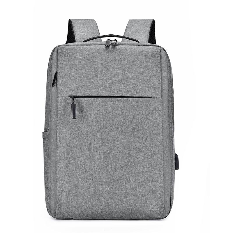 Cross-Border Business Laptop Backpack for Students - Simple, Solid Color Design
