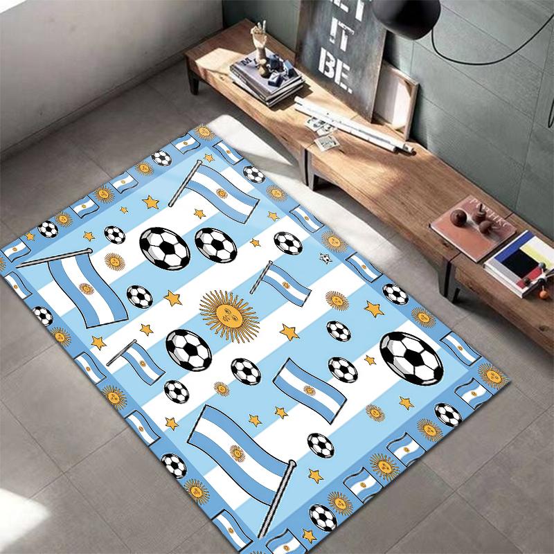 World Cup Football Pattern Square Carpet,Area Rug,Carpet Rug for Living Room Bedroom Sofa Playroom Decor,Non-slip Floor Mat,Holiday Birthday Gifts