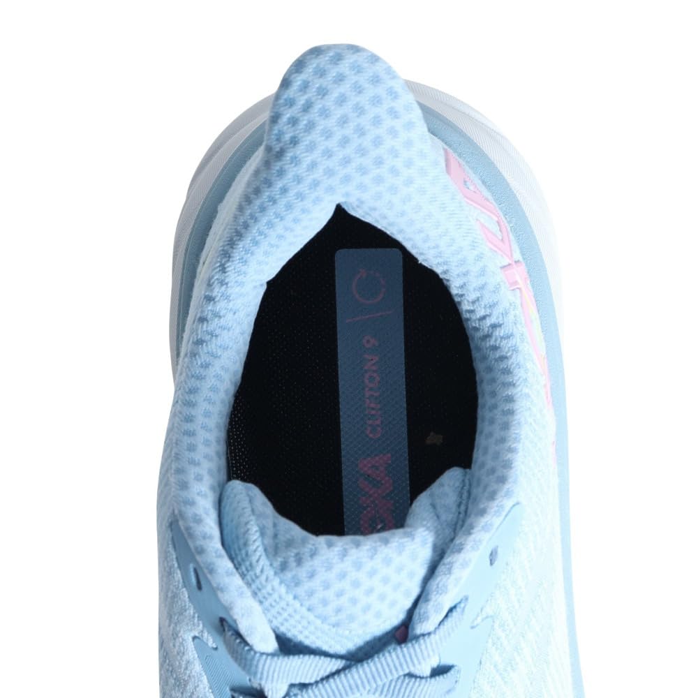 HOKA ONE ONE Clifton 9 Bred Løpestørrelse Lyseblå og Rosa Damesko, 23.0,