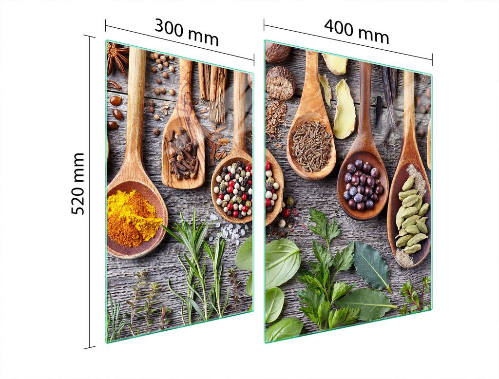 PLACA PROTECTORA DE CRISTAL PARA COCINA 70x52 ESPECIAS