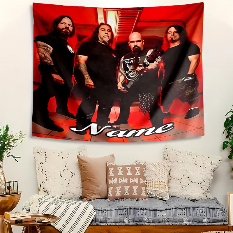 Personalized Slayer band Background Tapestry,Custom Name Birthday Party,Multifunctional Wall Decoration for Home Decor,Various Occasions
