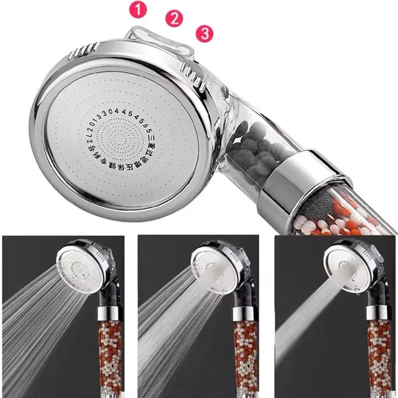 Sailor Holding Shower Head Bathroom Accessories 3 Functions High Pressure SPA Shower Head Section Negative Ion Filtration Shower