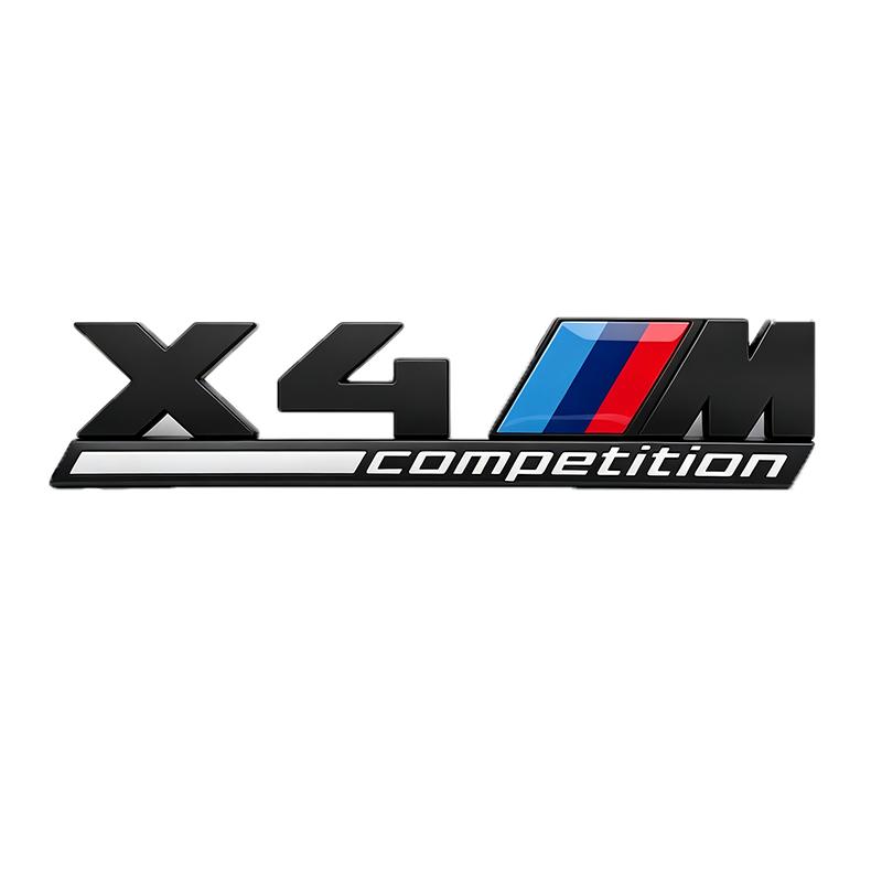 NTSM5 Glossy Black COMPETITION Bar Underlined Emblem For BMW Thunder Edition M1 M2 M3 M4 M5 M6 M7 M8 X3M X4M X5M X6M Car Trunk Sticker