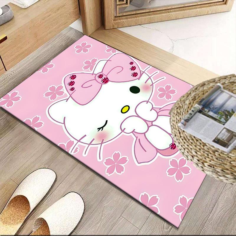 Pink Kitty Birthday Party  Carpet, Kitchen Rugs, Yoga Mat, Non-Slip Mats, Rug for Bathroom, Living Room bedroom, Camping Rugs Christmas Gift