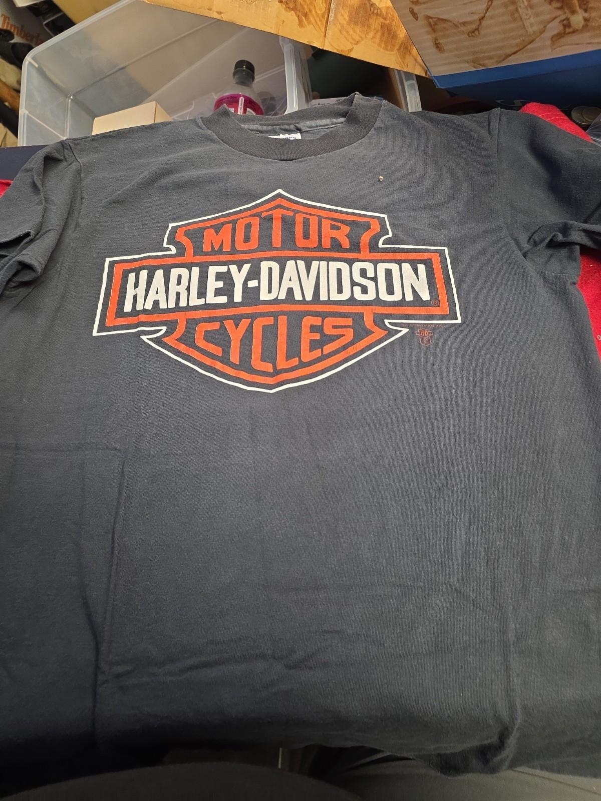 1989 Harley Davidson God Thunder 3D Emblem Shirt Size M DOUBLE SIDED NYC Mint S
