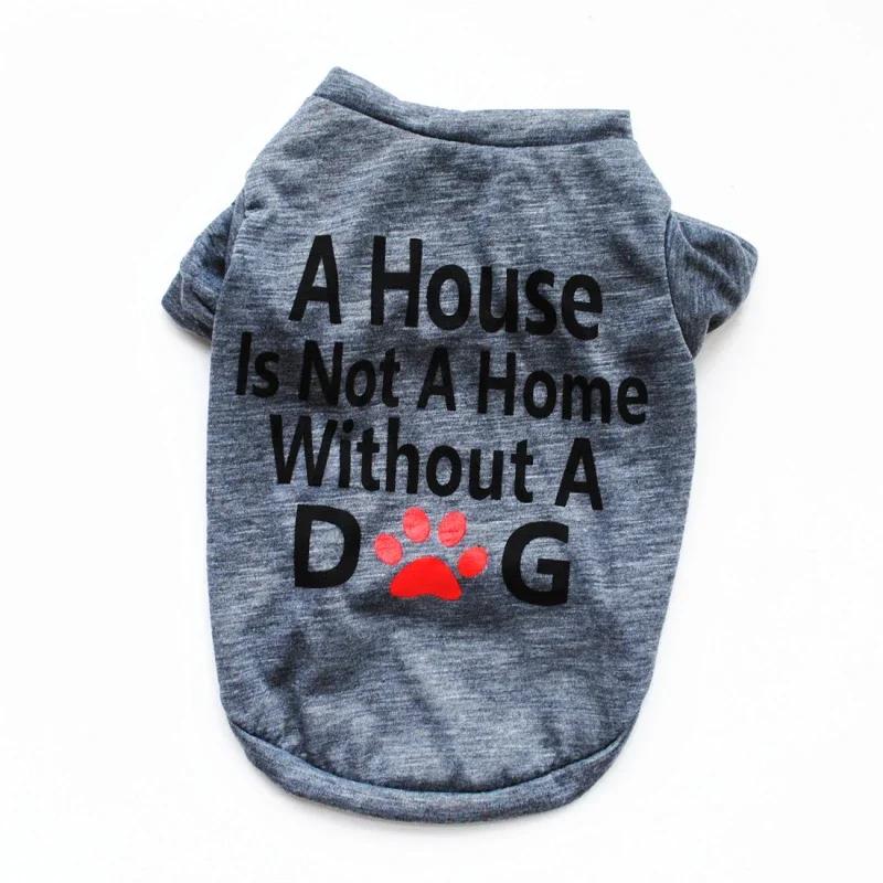 

Summer Dog Clothes Cotton T-shirt Pajamas Cat Chihuahua Yorkie Clothes Puppy Small Dog Costumes Poodle Pomeranian Pet Shirt L серый