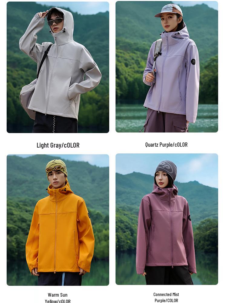 Unisex Windproof Water-Repellent Softshell Jacket: Spring/Autumn Lightweight Outerwear with Custom Logo