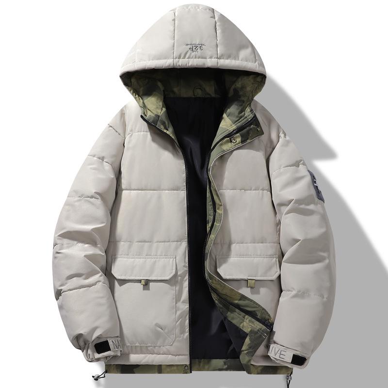 

Men s Korean Style Thickened Cotton Hooded Jacket - Hong Kong Trendy Winter Wear 4XL хакі