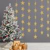 jijAcraft Glitter Gold Star Garland Decorations Hanging Garands Banner Backdrop, 2.7 inch Star Party Decoration for Birthday Baby Shower Wedding Kids