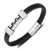 Hot Selling Leather Bracelet Men's Stainless Steel Personalized Fashion Versatile Retro Style Titanium Woven