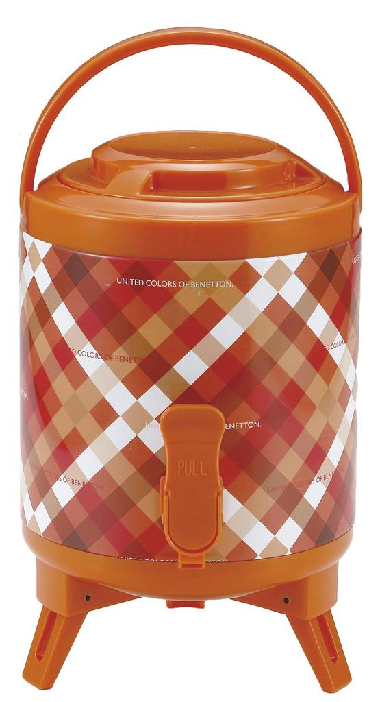 BENETTON MA-5344 3L Water Jug, Check/Orange