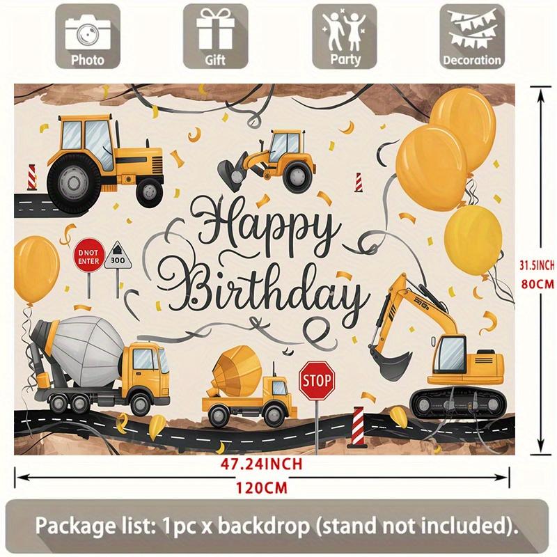One party banner a photo prop for a building-themed birthday backdrop decoration polyester banner decoration.