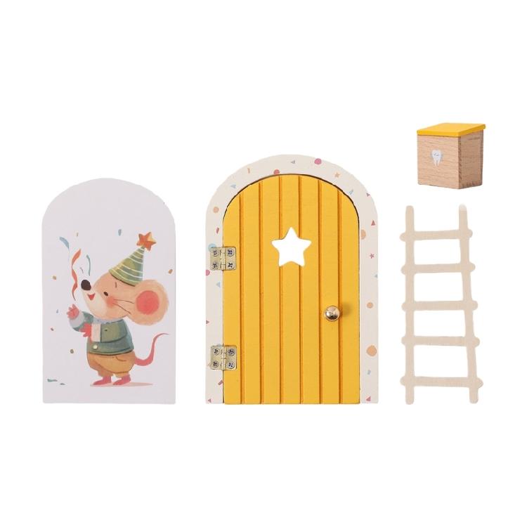 Easy Assemble Miniature Mouse Door Wooden Craft For Childrens Educational Toy And Home Styling