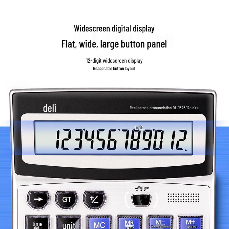 Deli 1529 Large Screen Voice Calculator