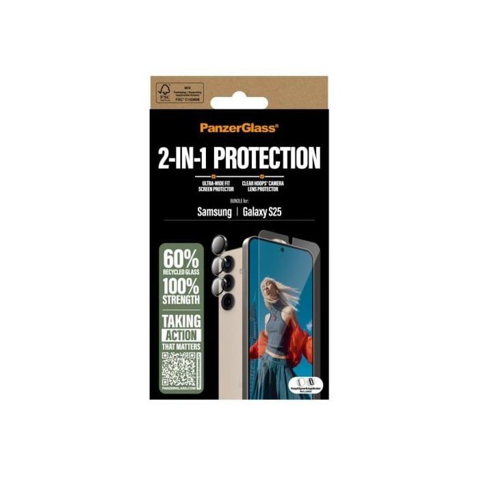Protector de pantalla PanzerGlass Samsung Galaxy S25 Vidrio templado antihuellas