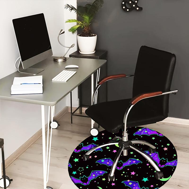 

1PC Bat Moon Non-Slip Floor Round carpet, Office, family, bedroom, Large Area Rug Indoor Rugs, Vibrant Colors-Z0433 80cm by 80cm