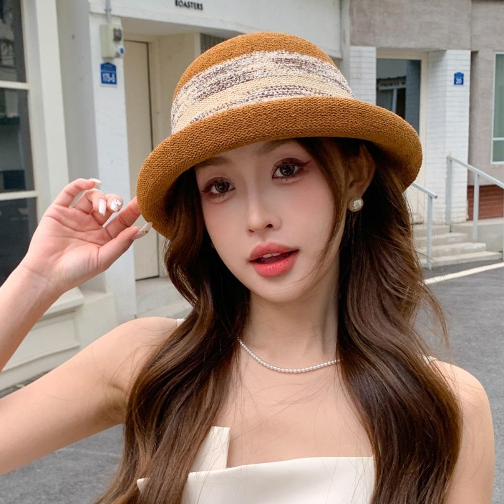 Sun Protection Women's  Bucket Cap French  Elegance Sunshade Basin Hat  Spring and Summer