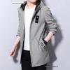 2025 Men’s Mid-Length Fleece-Lined Trench Coat – Trendy, Casual, and Warm for Autumn/Winter.