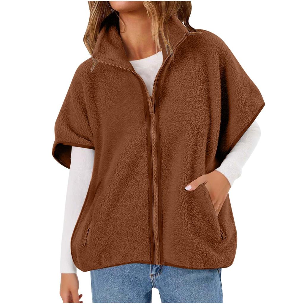 Women's Fashionable Zippered Long-Sleeved Loose-Fit Jacket