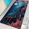 Romantic Cherry Blossom Theme Mouse Pad Desk Mat with Stitched Edges Natural Rubber Base Pc Accessories Game Mat Decorative Pad