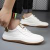 Fashion 2025 Men Casual Leather Shoes High Quality Lace-up Daily Men's Shoes Non-slip Shock-absorbing Men's Sneakers Zapato Para Hombre