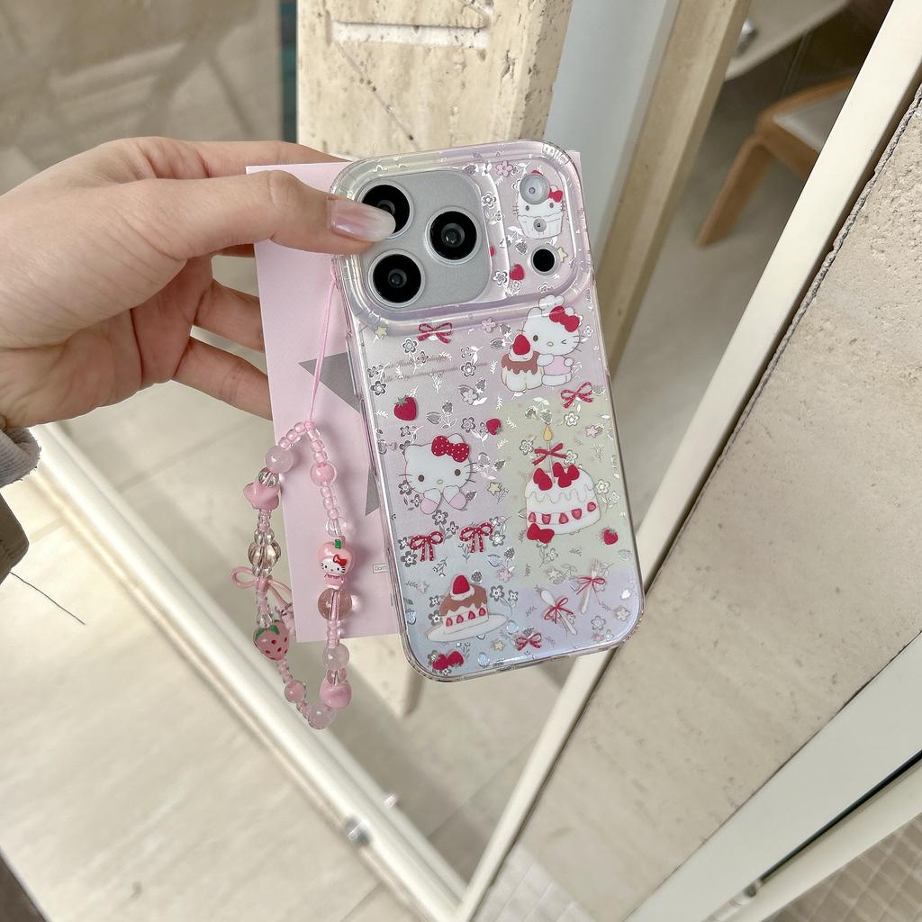 Luxury Cute Strawberry Patterned Cake KT  Sale Phone Case For iPhone 14 Pro Max 15 Pro 16 17 Pro Max Shockproof Hard Cover