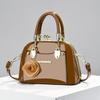 Shiny Patent Leather Shell Bag for Women 2026 New Style Clip on Handbag  Light Luxury Trendy Single Shoulder Crossbody Bag