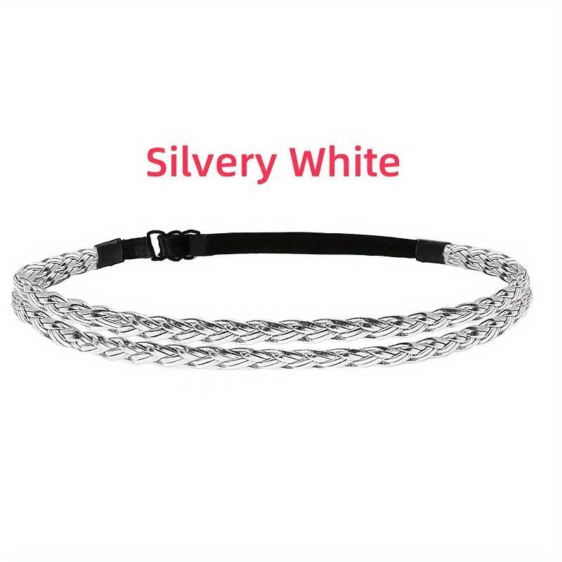 

1 шт. Шикарная регулируемая плетеная повязка на голову - Двухслойный эластичный ПУ кожаный аксессуар для волос