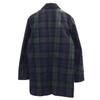 COMMONPEOPLE Wool Blend Check Pattern Coat S Navy X Green Men's Used