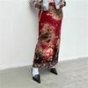Retro Tie-Dye Mesh Patchwork High Waist A-Line Skirt