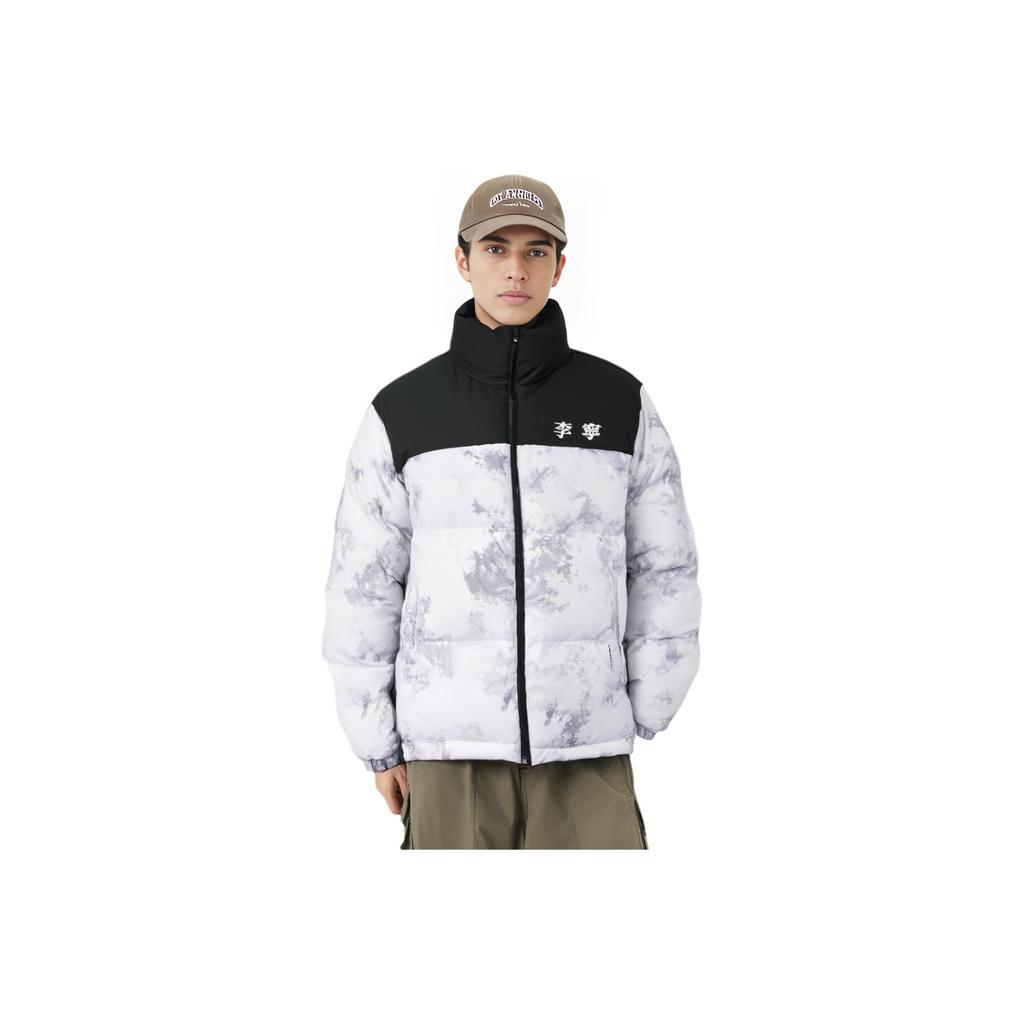 Li Ning Hot Pot Down Jacket Series Stand Collar Short Warm Down Coat Unisex Jackets Antarctic-Gray AYMU609-2